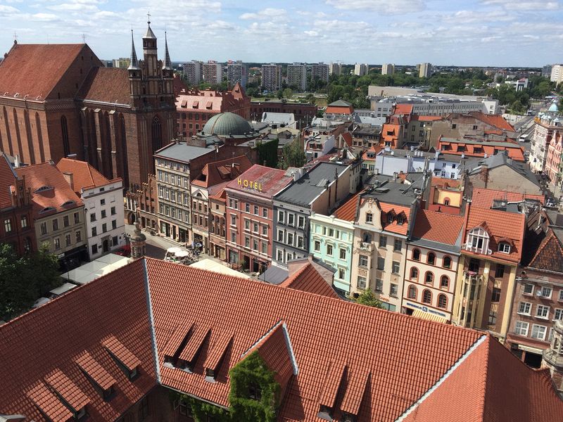 Church of the Assumption and lots of apartment buildings in the distance