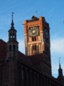 City Hall clock tower at sunset