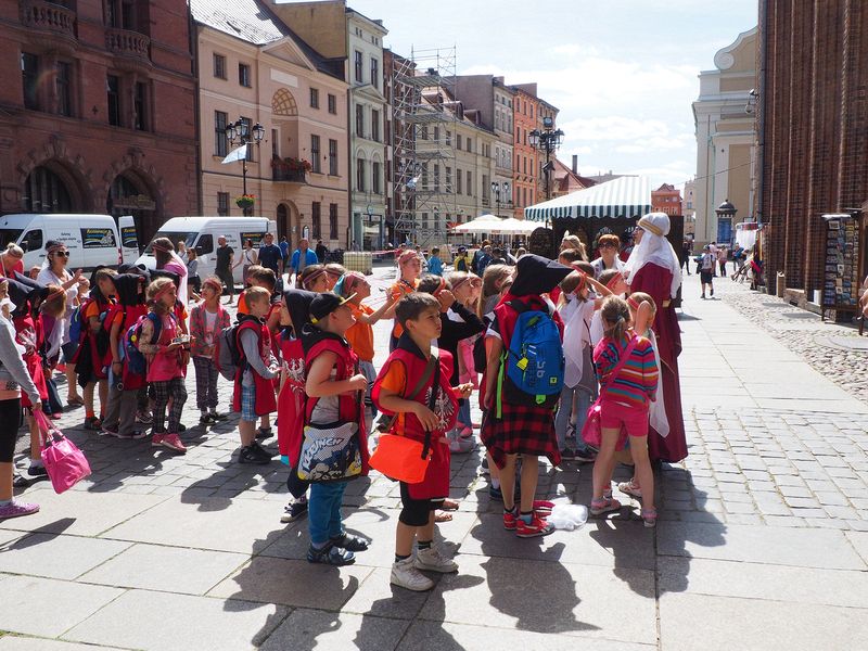 Kids in medieval costumes