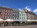 Outdoor cafes line the main square