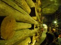 Timbered walls 64 meters underground