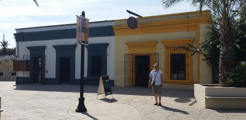 June in front of some other old buildings