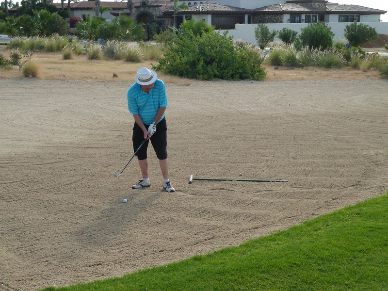 Livingston is in the sand trap