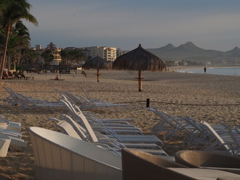 The beach at sunrise