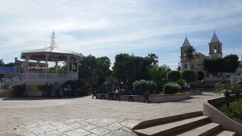 The plaza and mission church