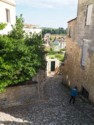 A very steep cobbled walkway