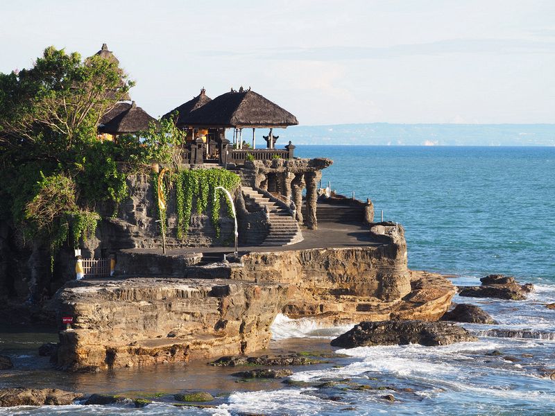 A closer view of the temple island