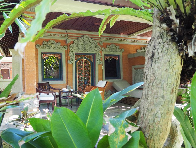 A fancy veranda for one of the hotel suites