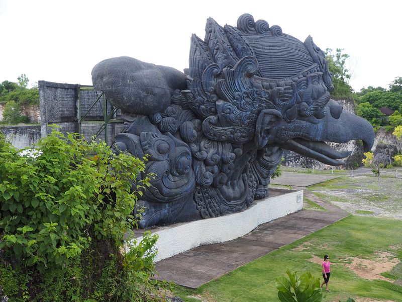 Huge, partially completed statue of Garuda