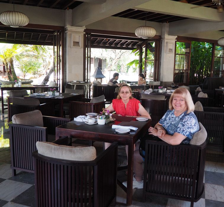 Linda and June in one of the hotel restaurants