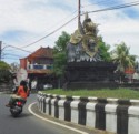 Monkey god statue on a traffic island