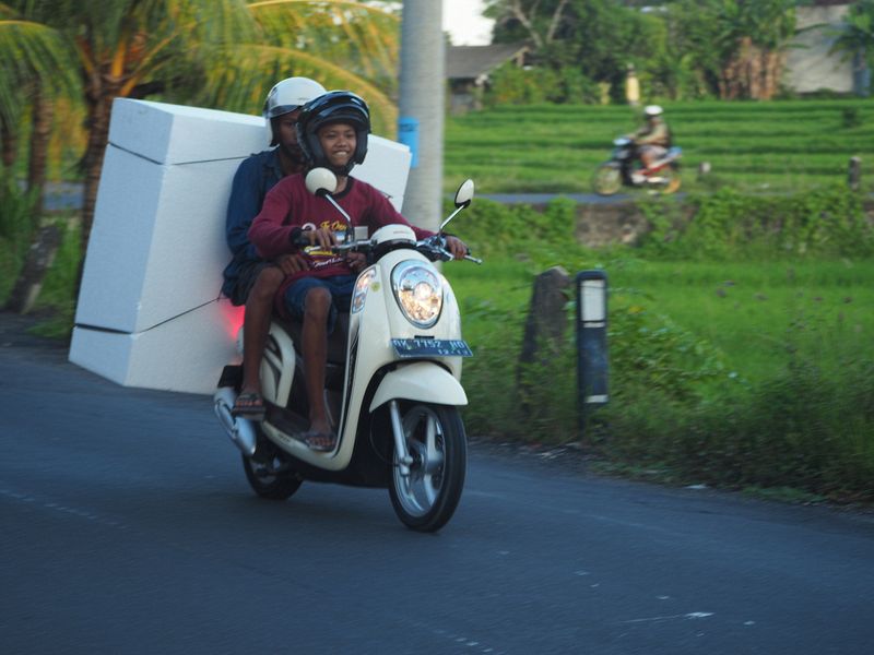 Motorbike carying a large load