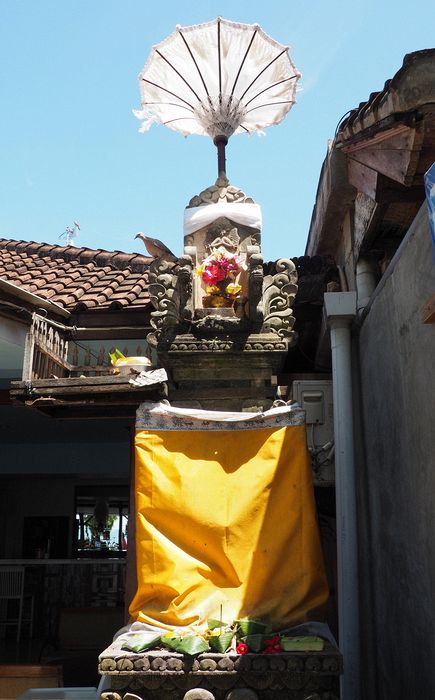 Shrine with a sun umbrella