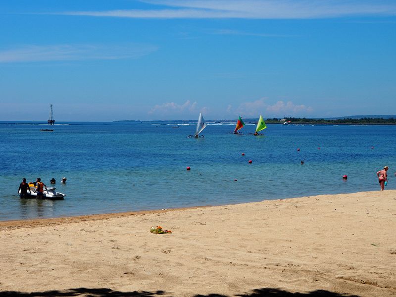 Small sailboats at the beach