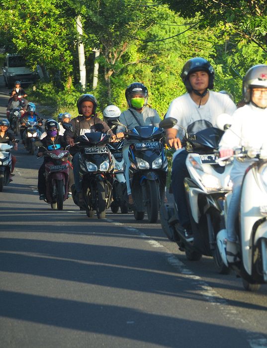 The roads are full of motorbikes