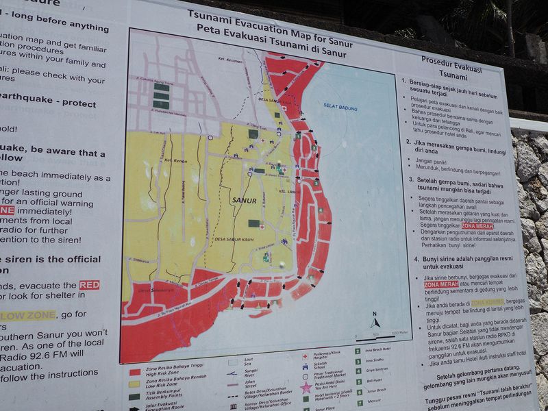 Tsunami evacuation map