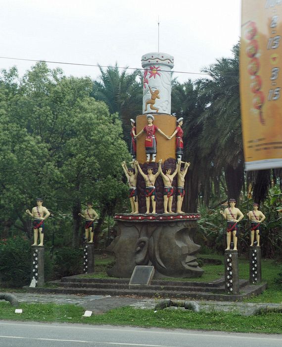 A sculpture along the road