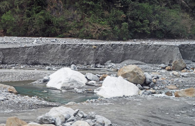 Some of the marble in the river looks as white as snow