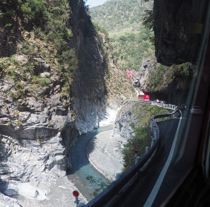 Windy road above the river