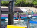 Kids playing in a boat