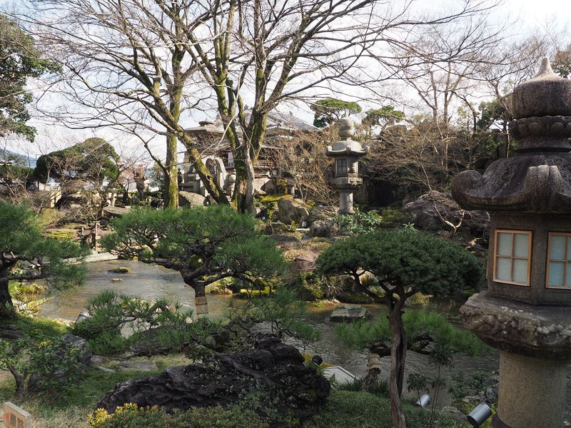 The garden next to the restaurant