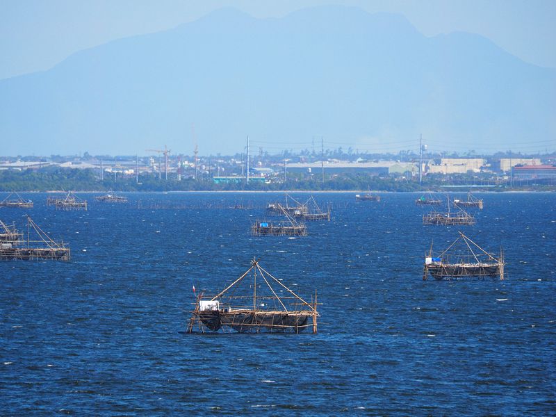 Fishing platforms in Manila Bay