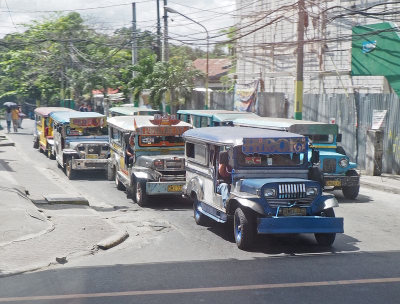 Jeepneys on a side road