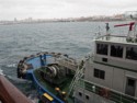 The pilot boat pulls along side as we approach Naha, Okinawa