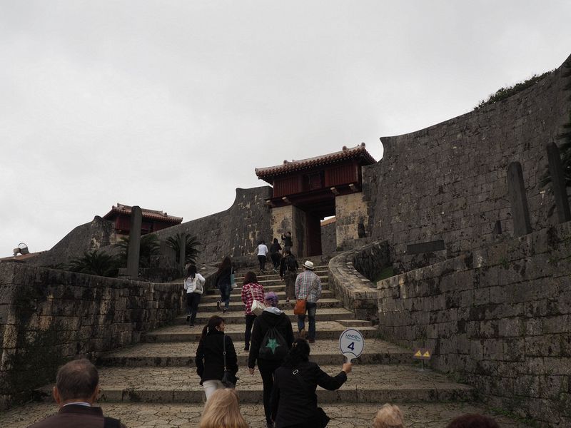 Up the stairs to another castle gate