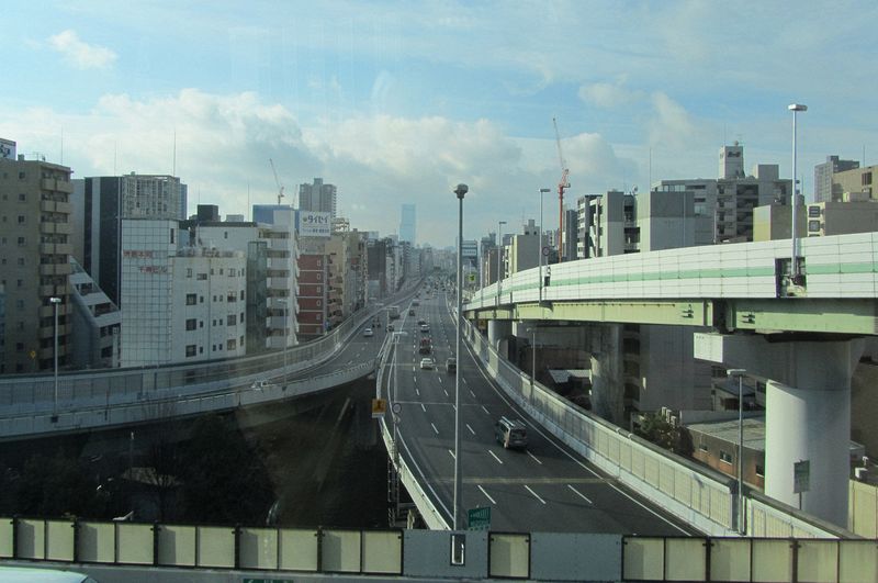 A freeway in downtown Osaka