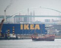 A replica of Christopher Columbus's Santa Maria goes past IKEA