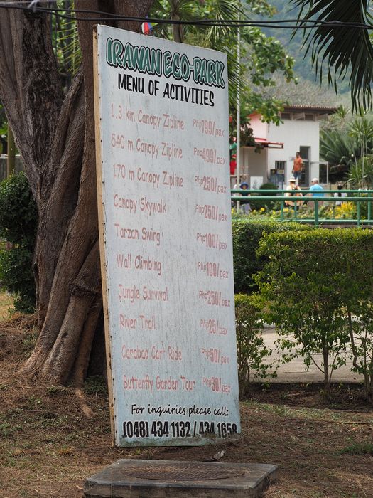 Menu of activities, including jungle survival