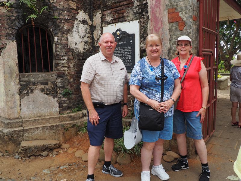 Pete, Linda, and June at the Plaza Cuartel