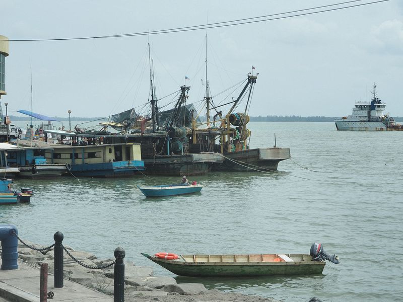 Fishing boats pull right up to the Central Market building