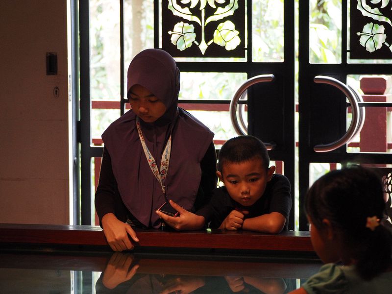 Local kids look at the exhibits