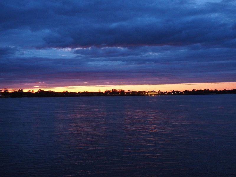 Dark clouds at sunset