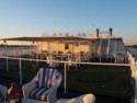 Lounge chairs on the top deck of our riverboat