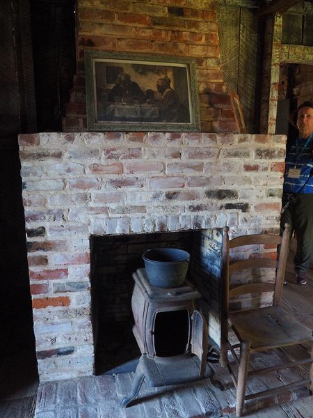 Fireplace and cast iron stove