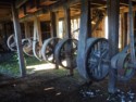 Original belt drives attached to the steam engine