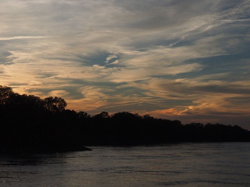 Sunset on our first day on the river