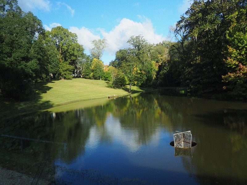 A pond near the Longwood Mansion