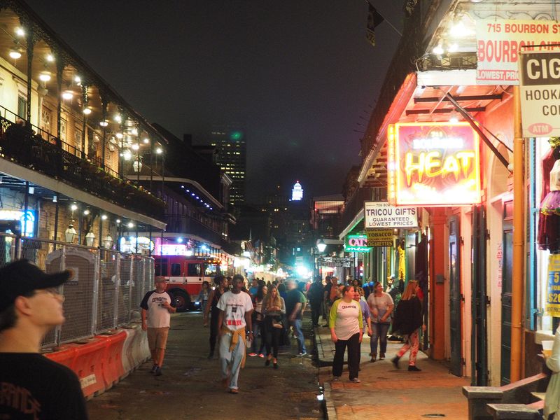 Bourbon Street at night