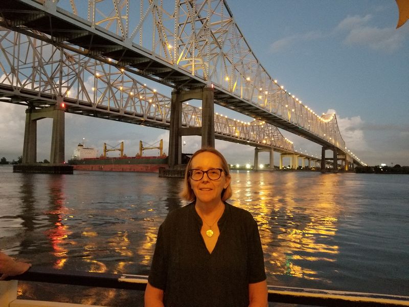 June as we go under the US-90 bridge as we approach New Orleans