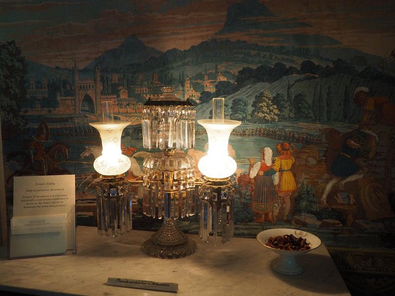 Crystal lamp and fancy wallpaper