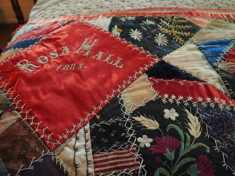 Quilt sewn by Rosa Hall in 1885