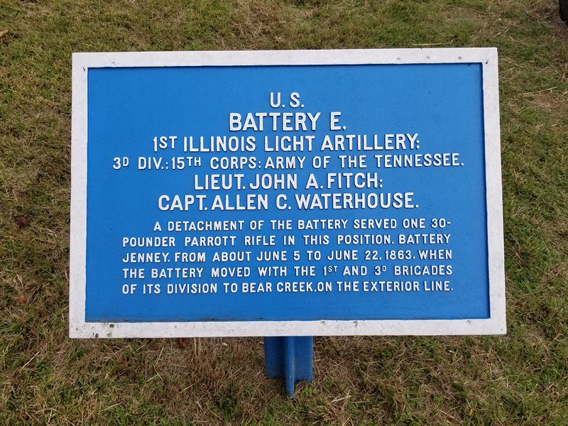 A sign about the Union 1st Illinois light artillery