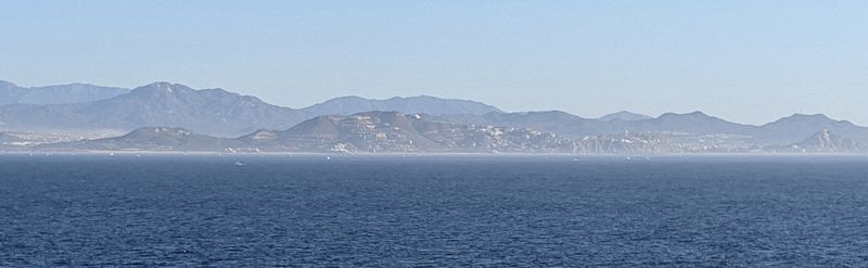 That's Cabo San Lucas in the distance