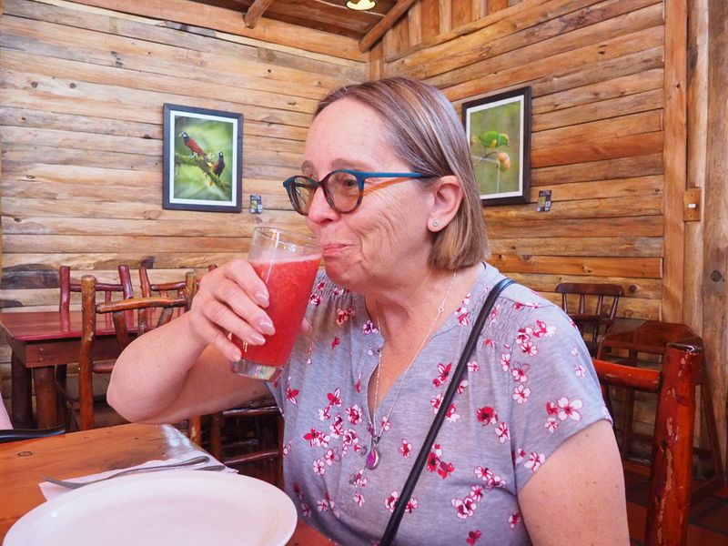 Feshly pureed strawberries to drink