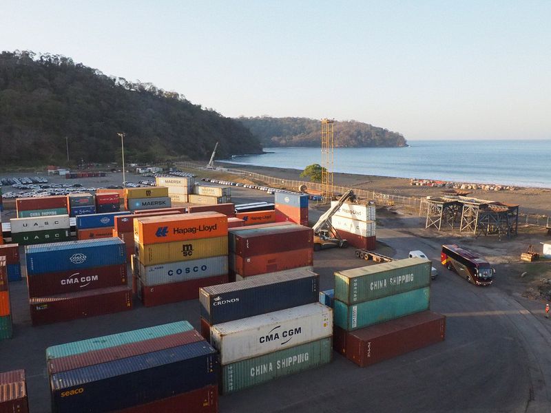 Not much of a view at our berth in Puerto Caldera, Costa Rica