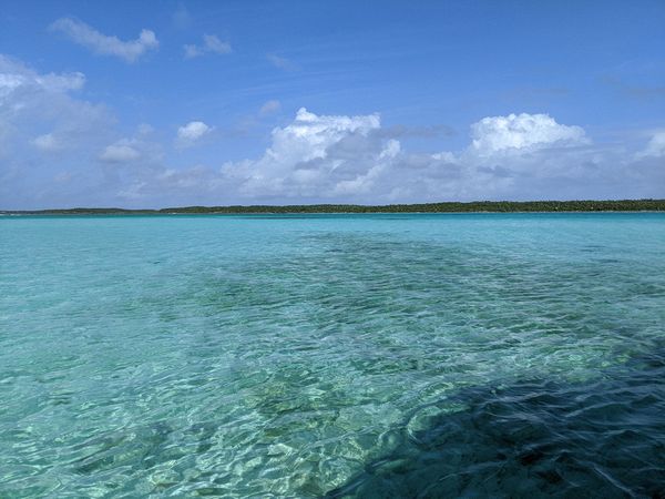 The water is very clear in the lagoon